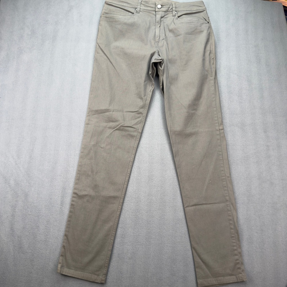 Lululemon ABC Slim Fit Pant Mens 30 Khaki Tan Cotton Blend 5 Pocket Trousers